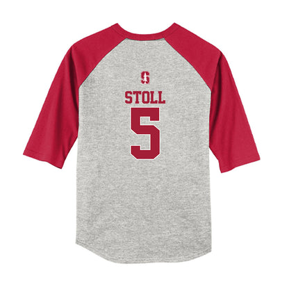 Stanford - NCAA Baseball : Nolan Stoll - USA Raglan Youth Raglan T-Shirt-1