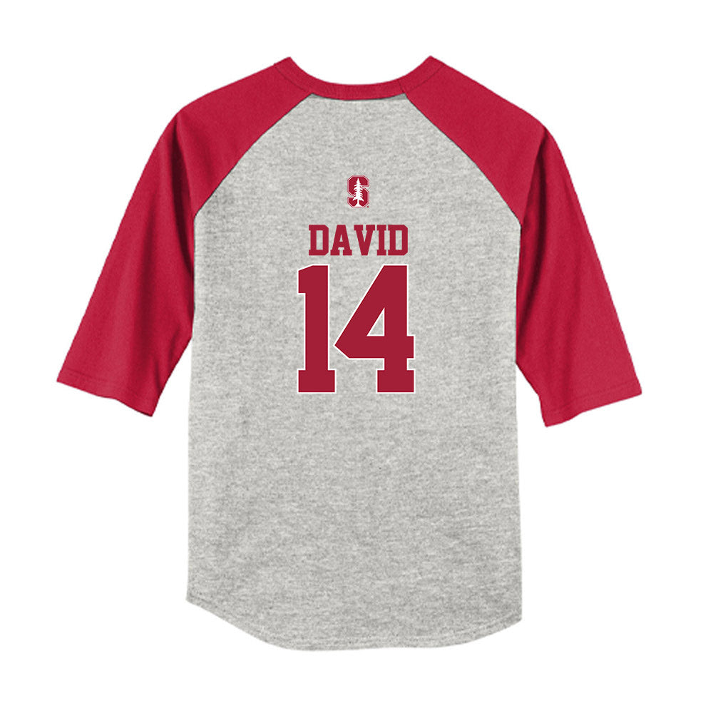 Stanford - NCAA Baseball : Sebastian David - USA Raglan Youth Raglan T-Shirt-1
