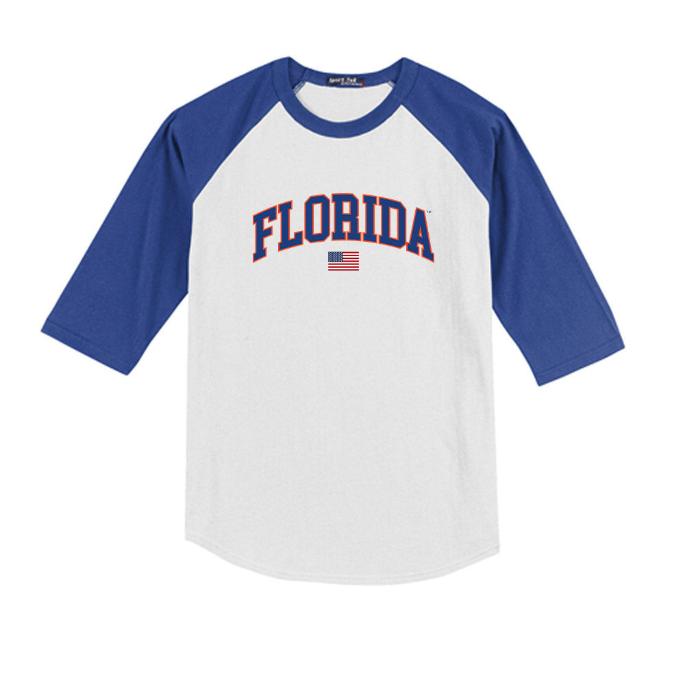 Florida - NCAA Baseball : AJ Malzone - USA Raglan Youth Raglan T-Shirt-0