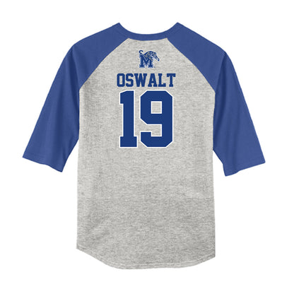 Memphis - NCAA Baseball : Davis Oswalt - USA Raglan Raglan Shirt-1