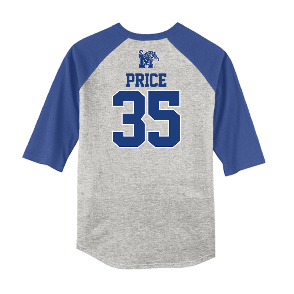 Memphis - NCAA Baseball : Parker Price - USA Raglan Shirt-1