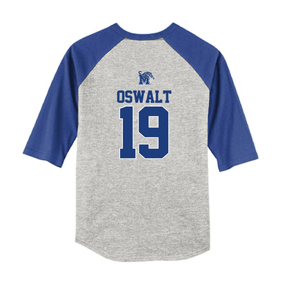 Memphis - NCAA Baseball : Davis Oswalt - USA Raglan Youth Raglan T-Shirt-1