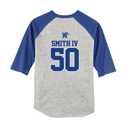 Memphis - NCAA Baseball : James Smith IV - USA Raglan Youth Raglan T-Shirt-1