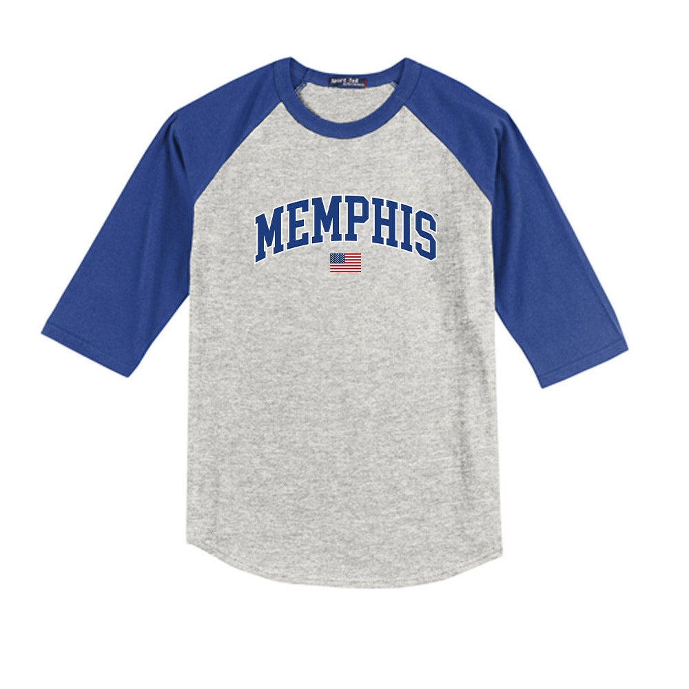 Memphis - NCAA Baseball : Marcus Smith - USA Youth Raglan T-Shirt-0