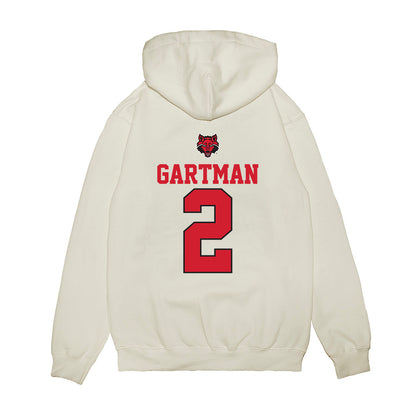 Arkansas State - NCAA Baseball : Andrew Gartman - USA Raglan Premium Hooded Sweatshirt-1