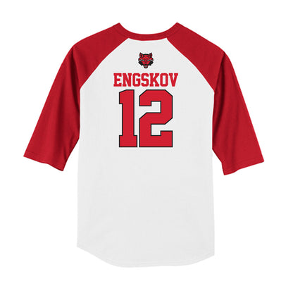Arkansas State - NCAA Baseball : Patrick Engskov - USA Raglan Raglan Shirt-1
