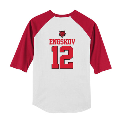 Arkansas State - NCAA Baseball : Patrick Engskov - USA Raglan Youth Raglan T-Shirt-1