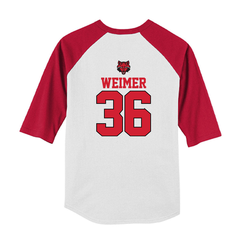Arkansas State - NCAA Baseball : Tyler Weimer - USA Raglan Youth Raglan T-Shirt-1