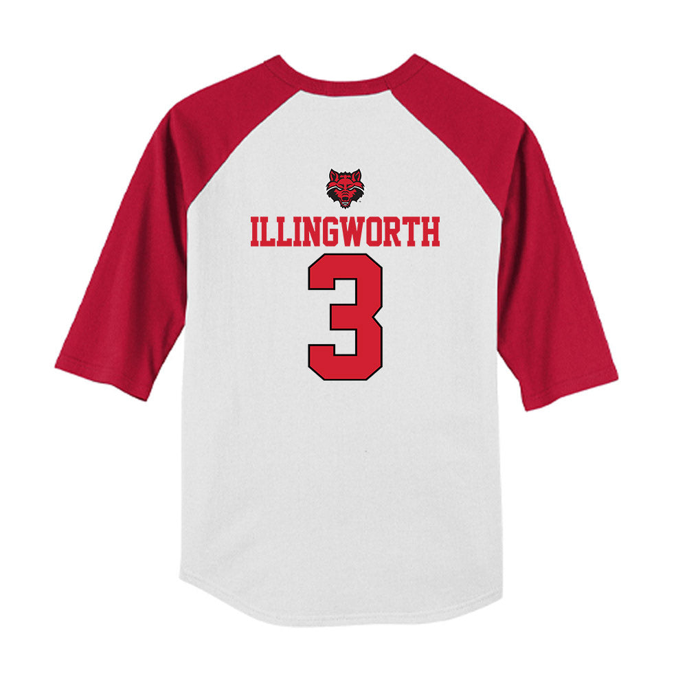 Arkansas State - NCAA Baseball : Jackson Illingworth - USA Raglan Youth Raglan T-Shirt-1