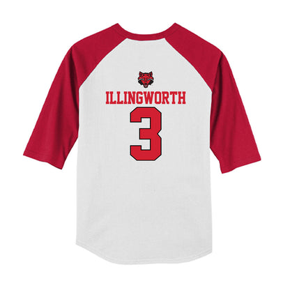 Arkansas State - NCAA Baseball : Jackson Illingworth - USA Raglan Youth Raglan T-Shirt-1