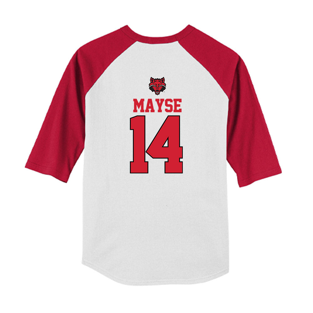 Arkansas State - NCAA Baseball : Myles Mayse - USA Raglan Youth Raglan T-Shirt-1