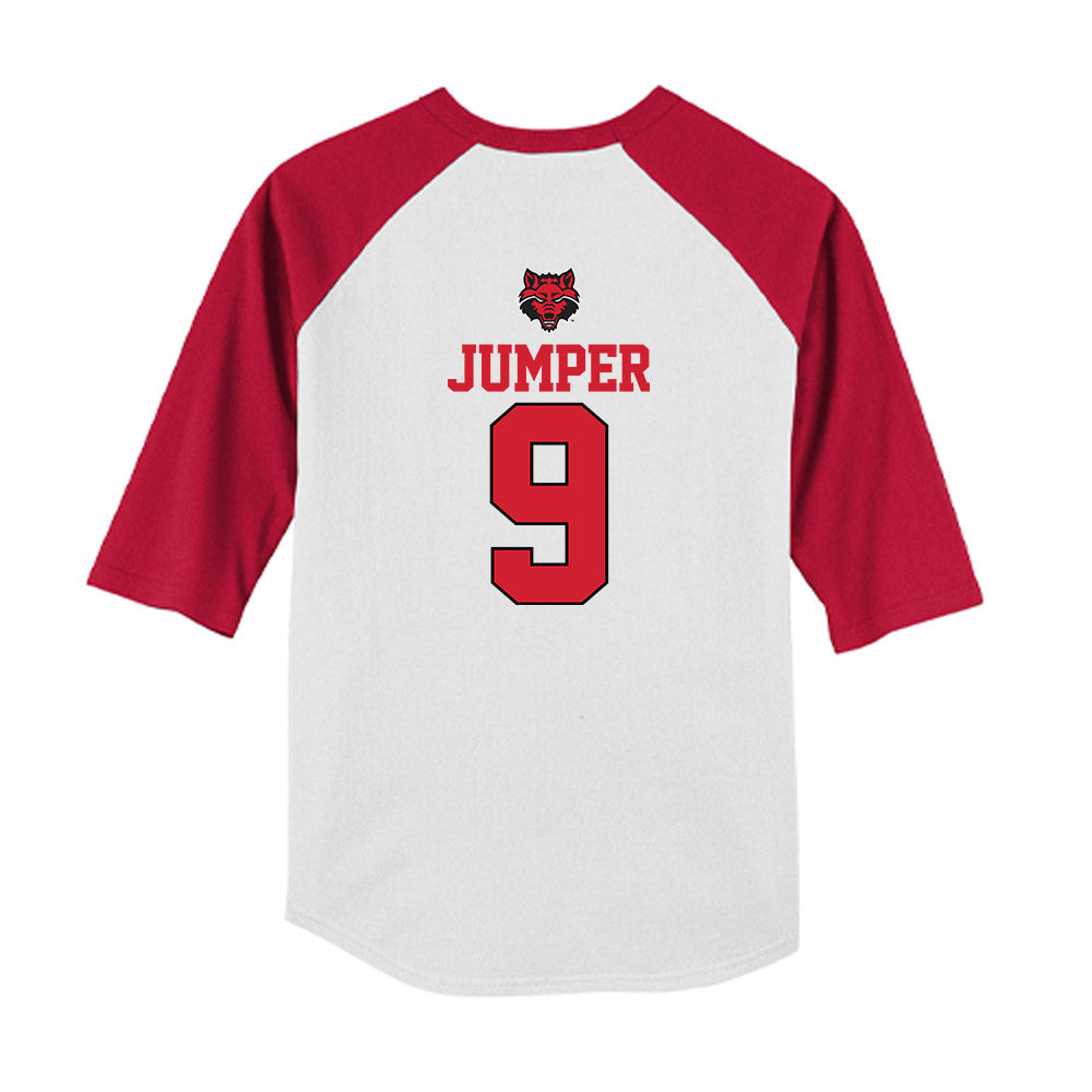 Arkansas State - NCAA Baseball : Cross Jumper - USA Raglan Youth Raglan T-Shirt-1