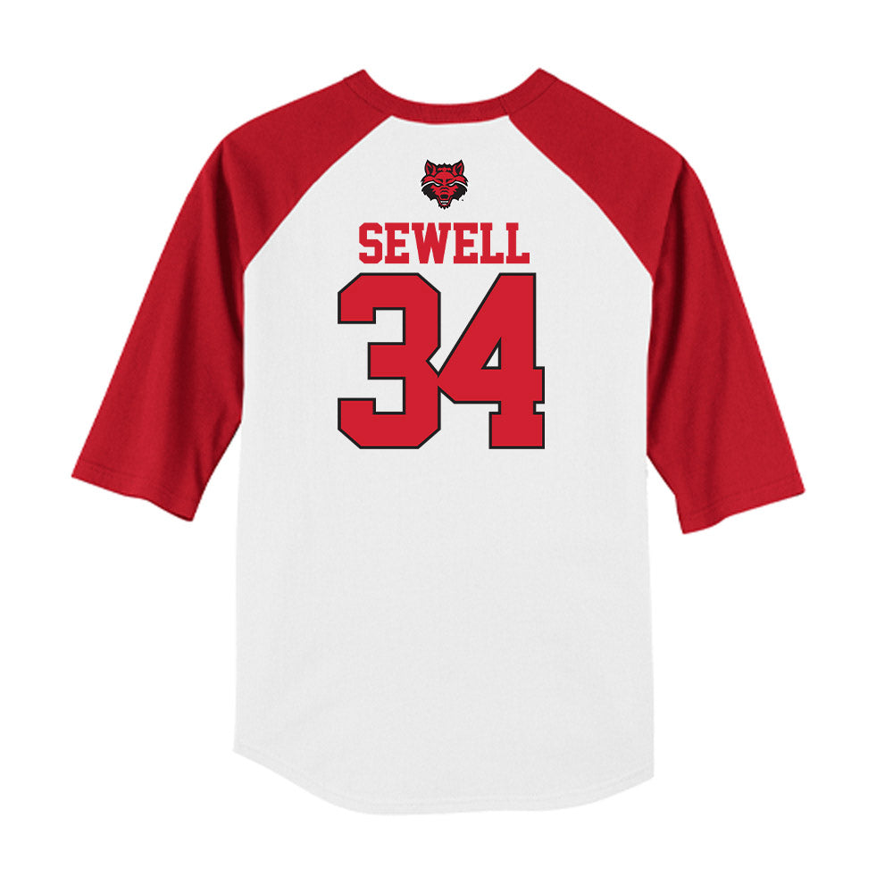 Arkansas State - NCAA Baseball : Isaac Sewell - USA Raglan Raglan Shirt-1