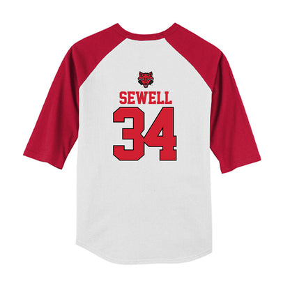 Arkansas State - NCAA Baseball : Isaac Sewell - USA Raglan Youth Raglan T-Shirt-1