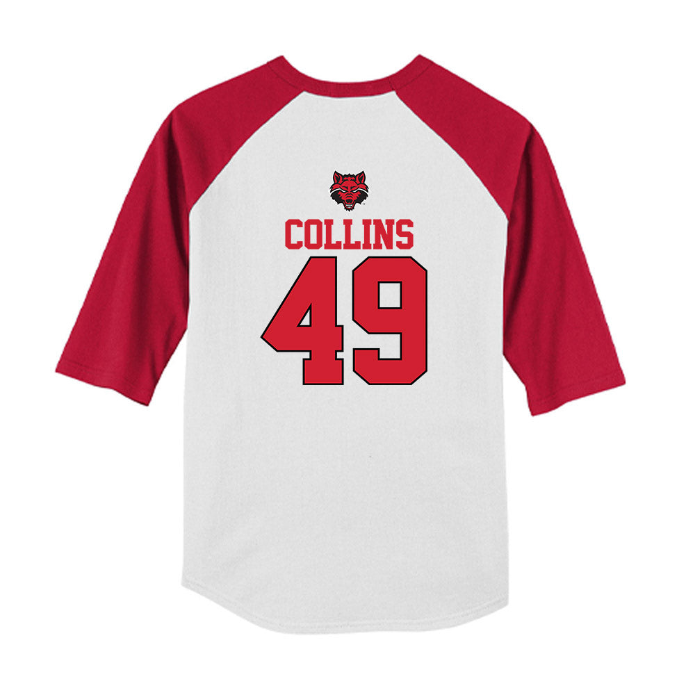 Arkansas State - NCAA Baseball : Tate Collins - USA Raglan Youth Raglan T-Shirt-1