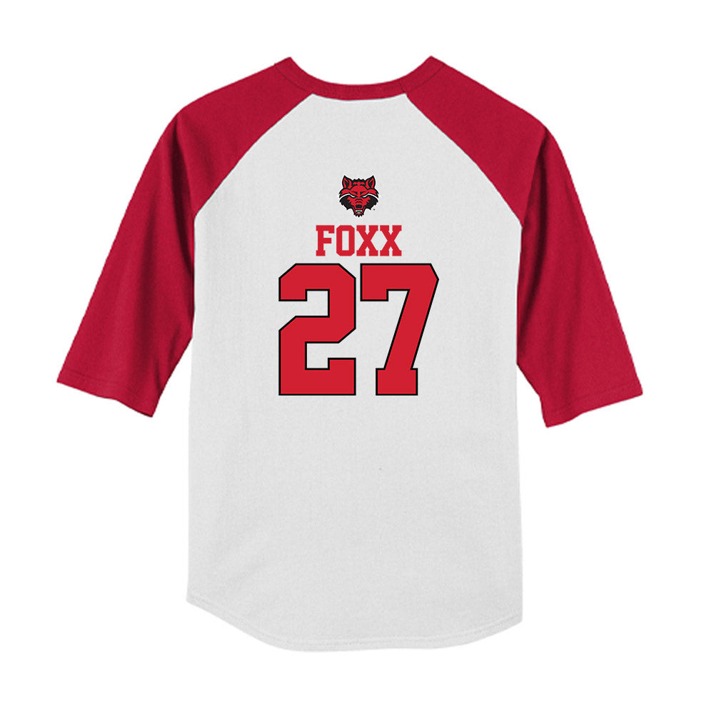 Arkansas State - NCAA Baseball : Jalen Foxx - USA Raglan Youth Raglan T-Shirt-1