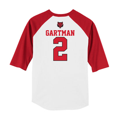 Arkansas State - NCAA Baseball : Drew Gartman - USA Raglan Raglan Shirt-1