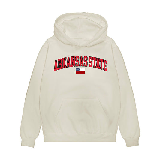 Arkansas State - NCAA Baseball : Aidan Houseworth - USA Raglan Premium Hooded Sweatshirt-0