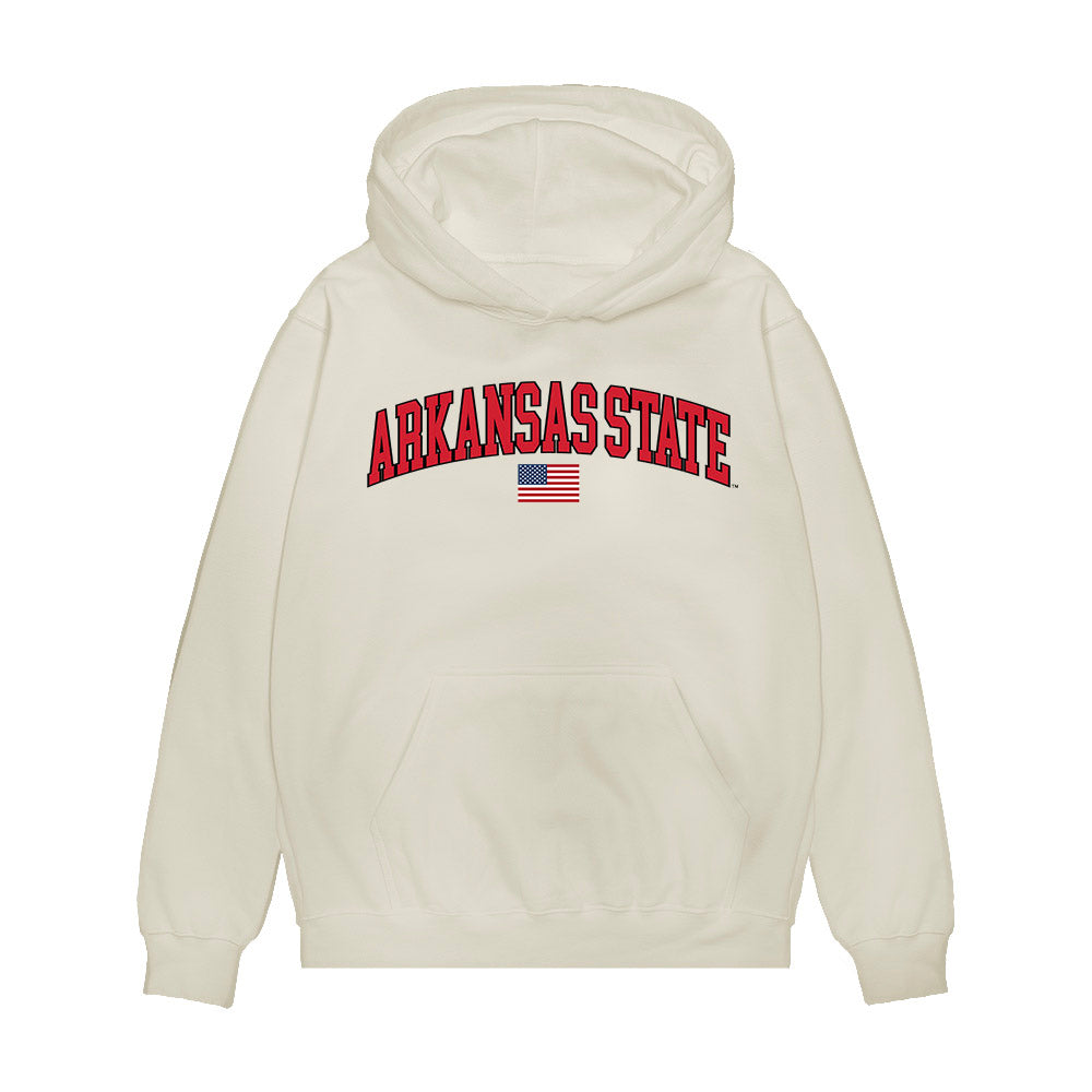Arkansas State - NCAA Baseball : Isaac Sewell - USA Raglan Premium Hooded Sweatshirt-0