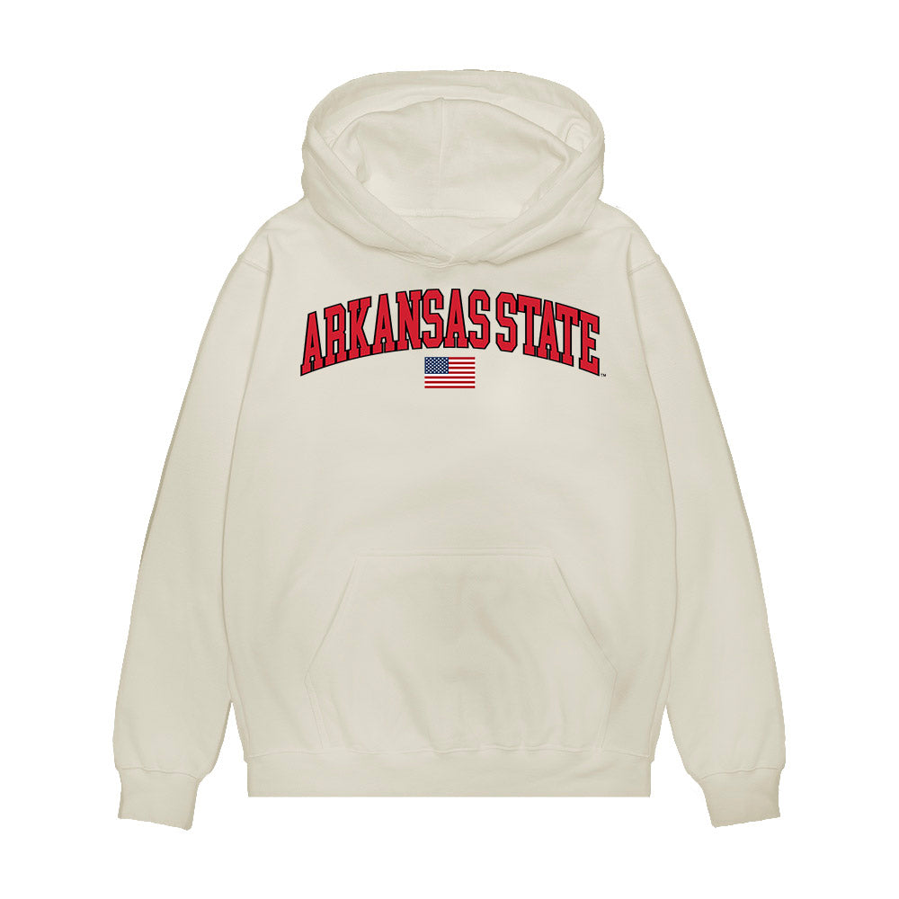 Arkansas State - NCAA Baseball : Tyler Weimer - USA Raglan Premium Hooded Sweatshirt-0