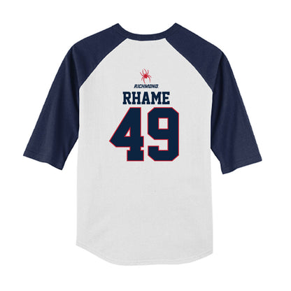Richmond - NCAA Baseball : Cole Rhame - USA Youth Raglan T-Shirt-1