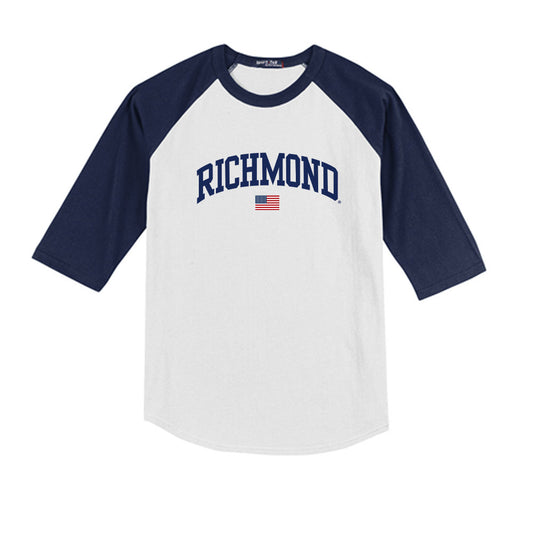 Richmond - NCAA Baseball : Trevor Dosenbach - USA Raglan Youth Raglan T-Shirt-0