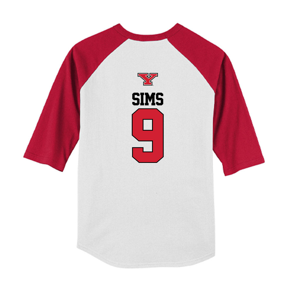 Youngstown State - NCAA Baseball : Kyan Sims - USA Raglan Youth Raglan T-Shirt-1