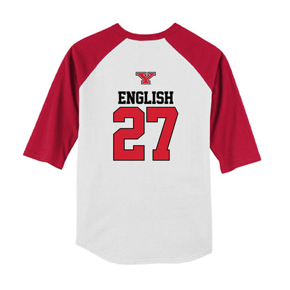 Youngstown State - NCAA Baseball : Aidan English - USA Raglan Youth Raglan T-Shirt-1
