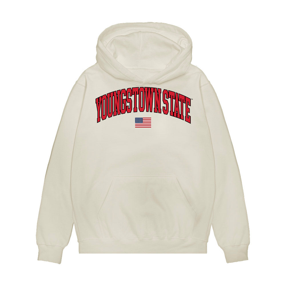 Youngstown State - NCAA Baseball : Tyler Heflin - USA Raglan Premium Hooded Sweatshirt-0