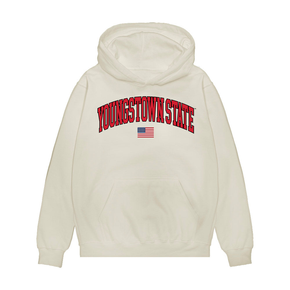 Youngstown State - NCAA Baseball : Caleb Hadley - USA Raglan Premium Hooded Sweatshirt-0