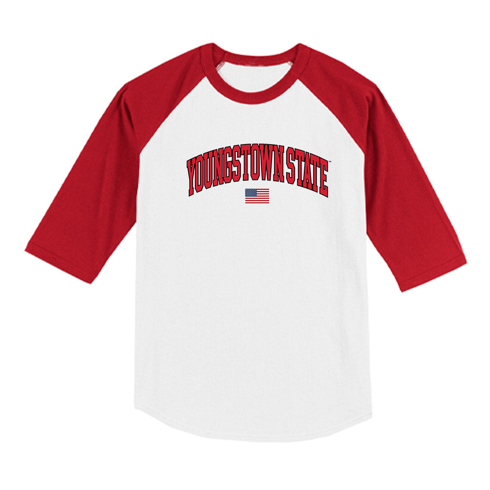 Youngstown State - NCAA Baseball : Brayden Trogdon - USA Raglan Raglan Shirt-0