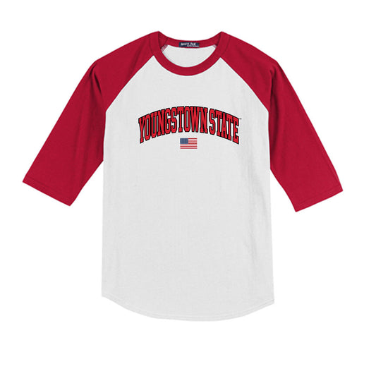 Youngstown State - NCAA Baseball : Evan Fuller - USA Raglan Youth Raglan T-Shirt-0