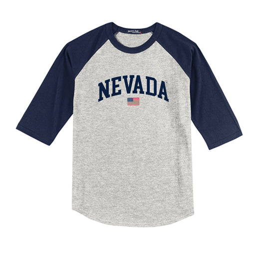 Nevada - NCAA Baseball : Jordan Giacomini - USA Raglan Youth Raglan T-Shirt-0
