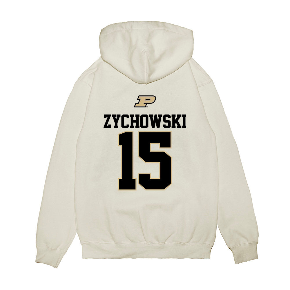 Purdue - NCAA Baseball : Zach Zychowski - USA Raglan Premium Hooded Sweatshirt-1