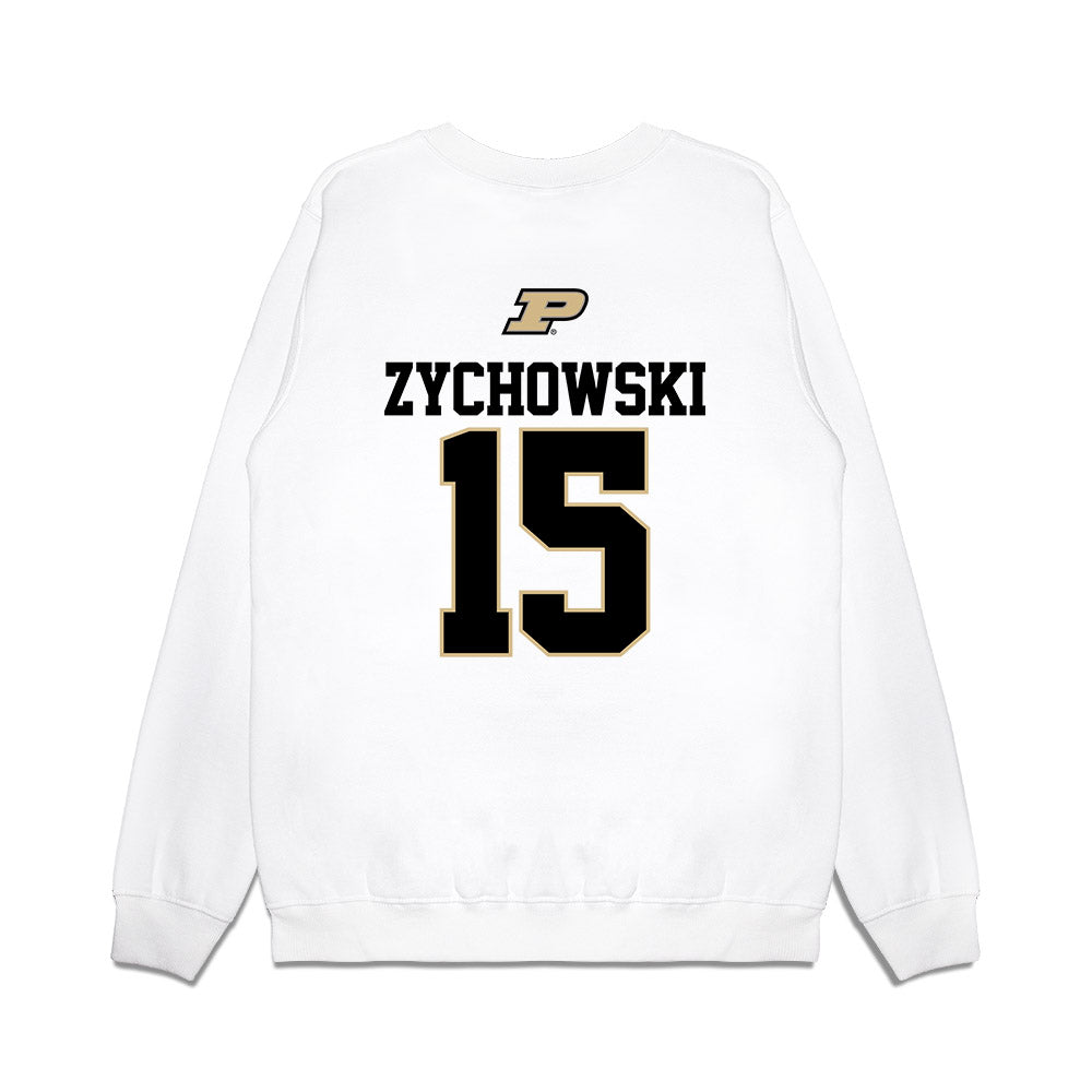Purdue - NCAA Baseball : Zach Zychowski - USA Raglan Premium Crewneck Sweatshirt-1