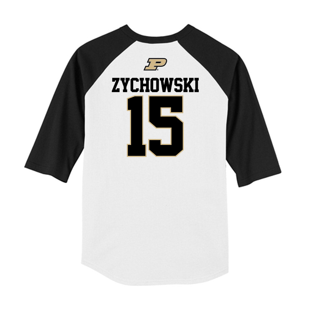 Purdue - NCAA Baseball : Zach Zychowski - USA Raglan Raglan Shirt-1