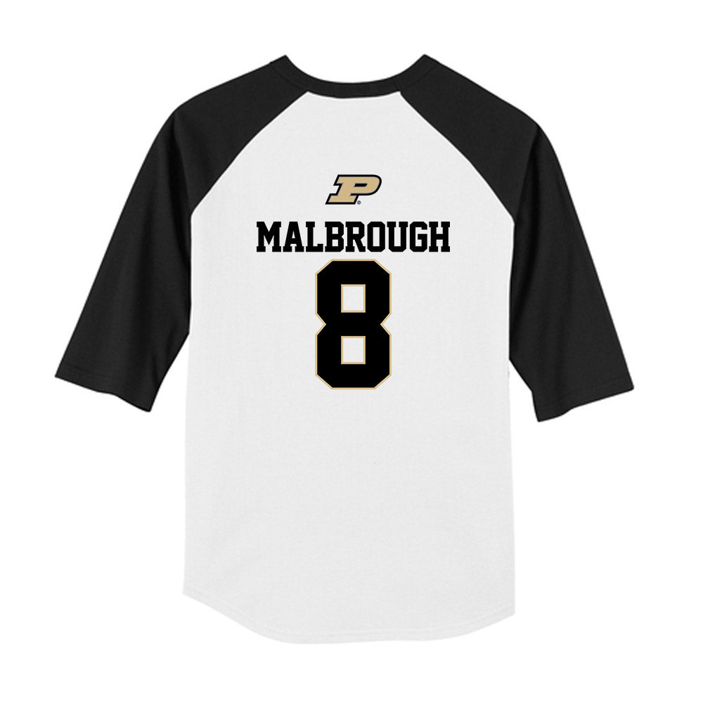 Purdue - NCAA Baseball : Quincy Malbrough - USA Raglan Youth Raglan T-Shirt-1