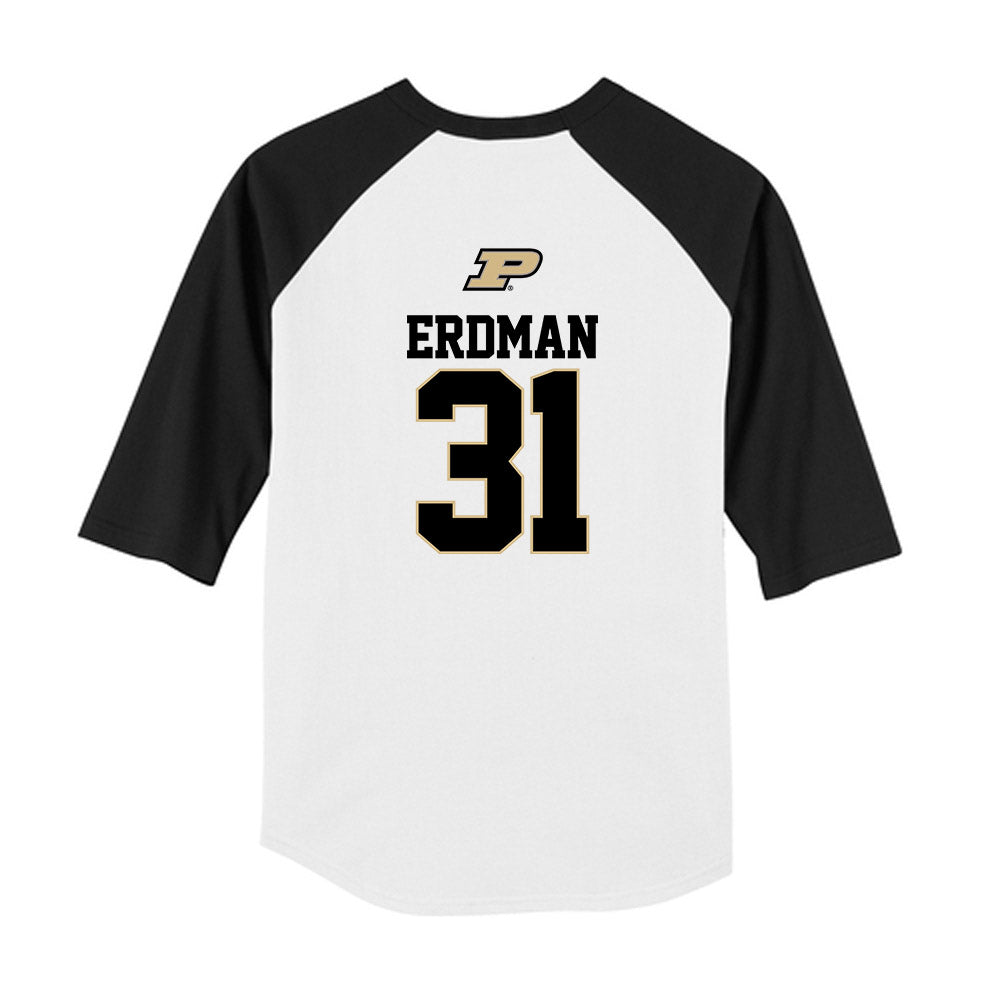Purdue - NCAA Baseball : Zach Erdman - USA Raglan Youth Raglan T-Shirt-1