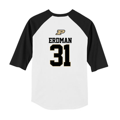 Purdue - NCAA Baseball : Zach Erdman - USA Raglan Youth Raglan T-Shirt-1