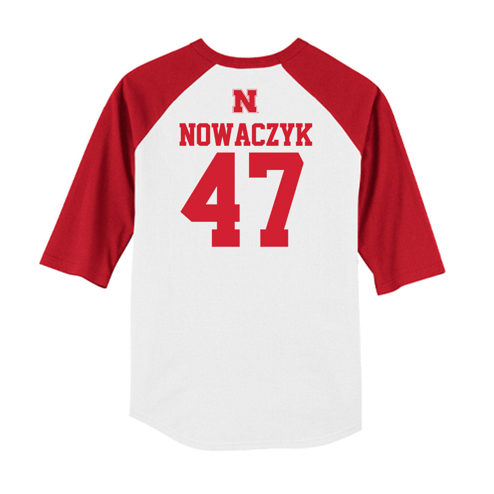 Nebraska - NCAA Baseball : Colin Nowaczyk - USA Raglan Raglan Shirt-1