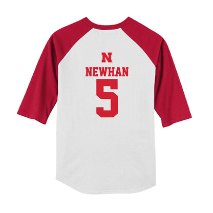 Nebraska - NCAA Baseball : Nico Newhan - USA Raglan Youth Raglan T-Shirt-1