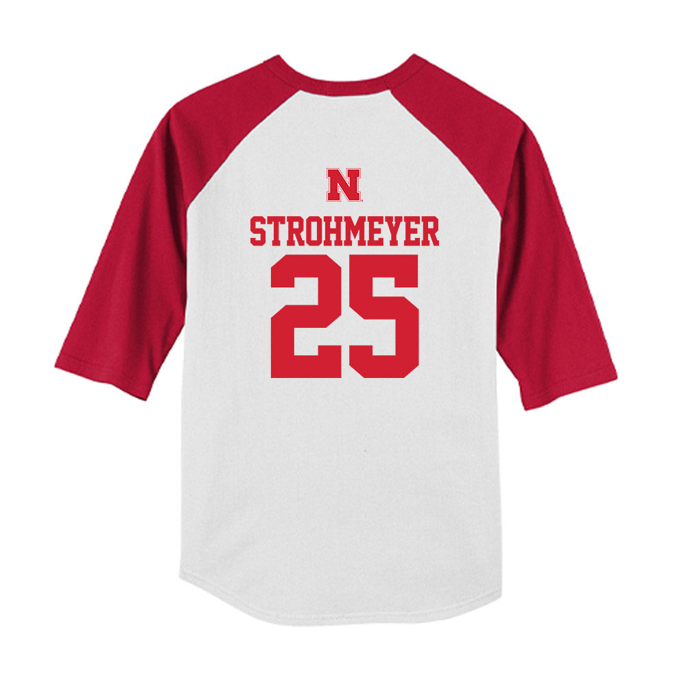 Nebraska - NCAA Baseball : Reed Strohmeyer - USA Raglan Youth Raglan T-Shirt-1