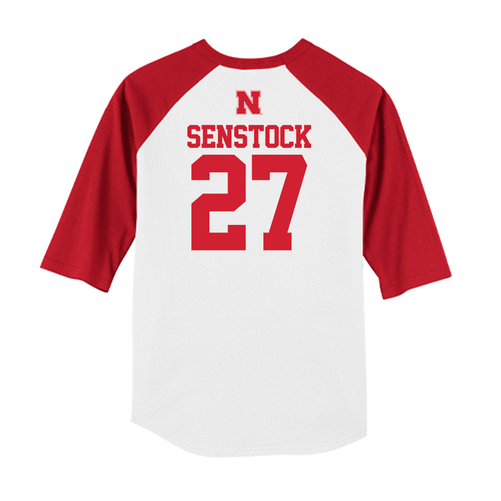 Nebraska - NCAA Baseball : Joey Senstock - USA Raglan Raglan Shirt-1