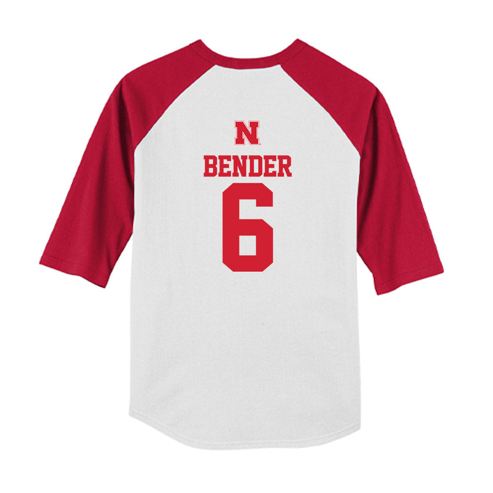 Nebraska - NCAA Baseball : Pryce Bender - USA Raglan Youth Raglan T-Shirt-1