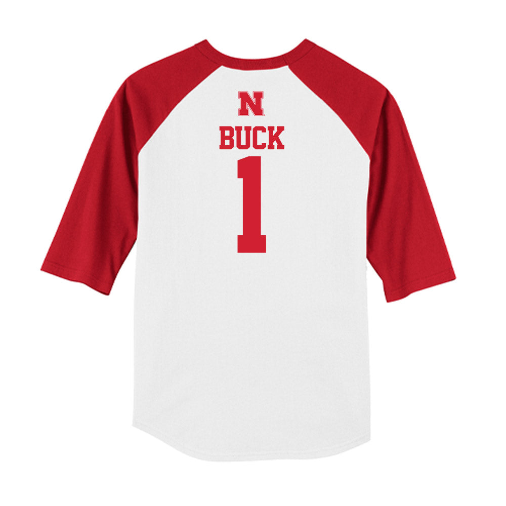 Nebraska - NCAA Baseball : Jett Buck - USA Raglan Raglan Shirt-1