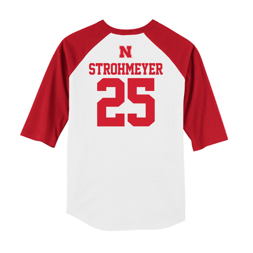 Nebraska - NCAA Baseball : Reed Strohmeyer - USA Raglan Raglan Shirt-1