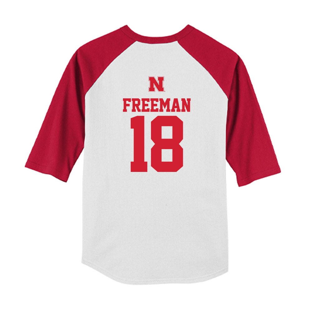 Nebraska - NCAA Baseball : Preston Freeman Freeman - USA Raglan Youth Raglan T-Shirt-1