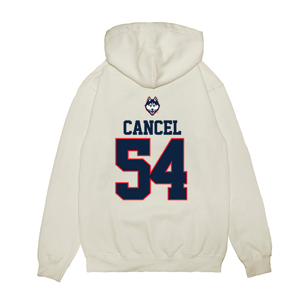 UConn - NCAA Baseball : Chris Cancel - USA Raglan Premium Hooded Sweatshirt-1