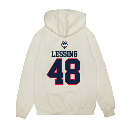 UConn - NCAA Baseball : Justin Lessing - USA Raglan Premium Hooded Sweatshirt-1