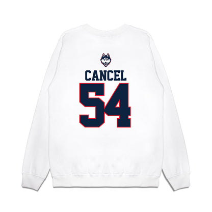 UConn - NCAA Baseball : Chris Cancel - USA Raglan Premium Crewneck Sweatshirt-1